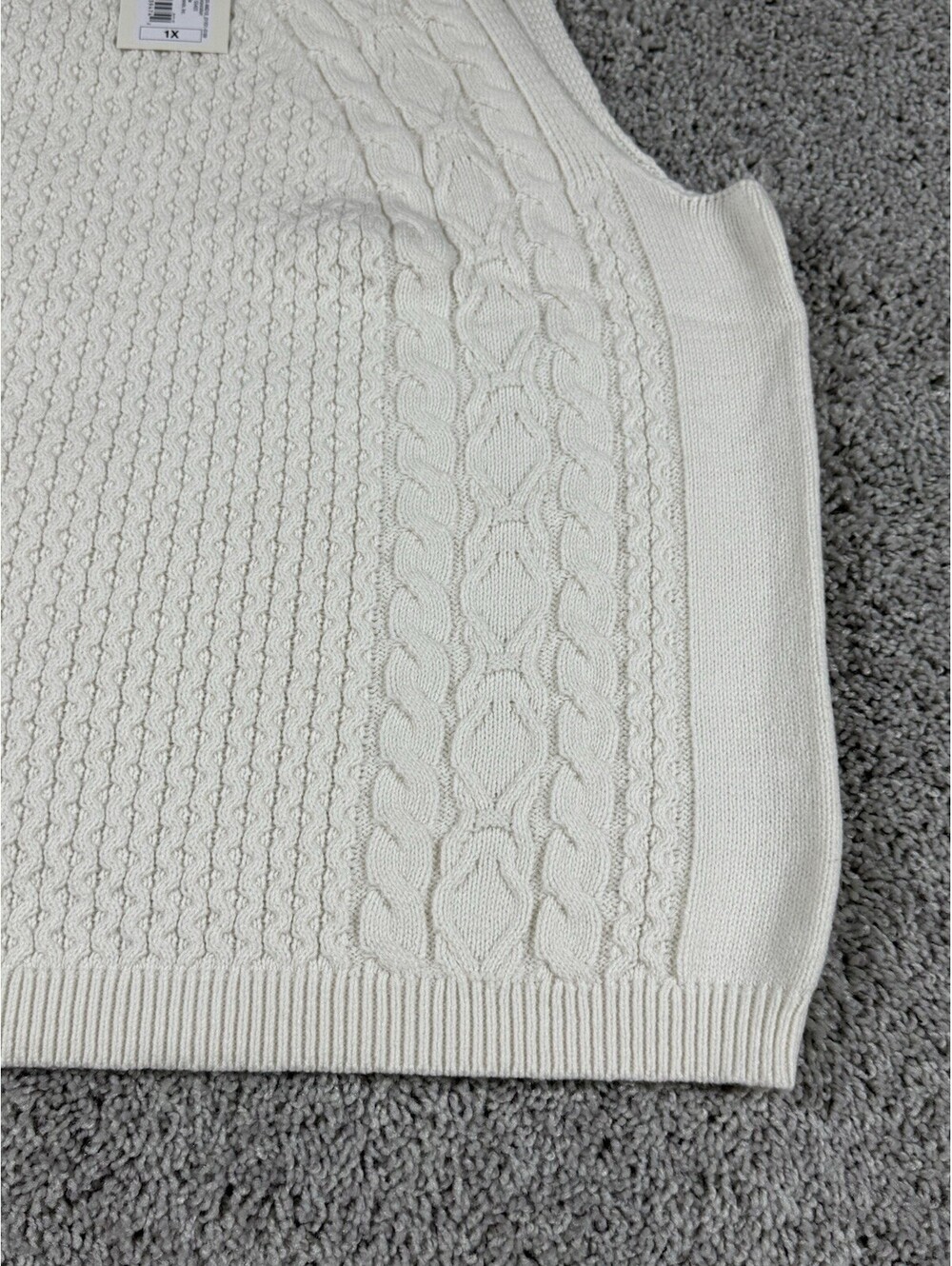 NWT A New Day Women’s Tank Sweater Size 1X Ivory Cotton - Picture 6 of 9